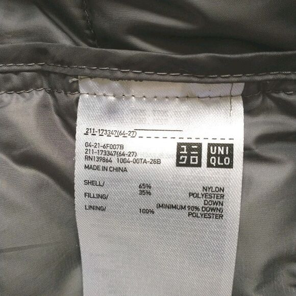 Uniqlo Puffer Jacket Womens XL/L*Gray Lightweight Down Full Zip Packable Quilted - Picture 6 of 8